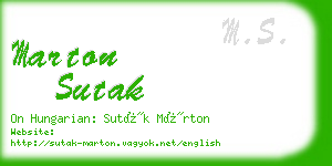 marton sutak business card